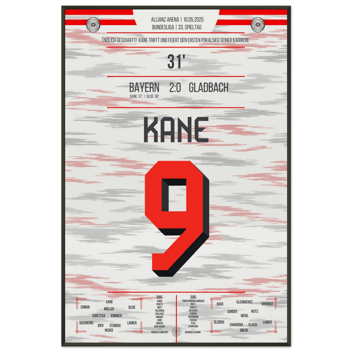 Kane segna e conquista il primo titolo della sua carriera vincendo il campionato tedesco