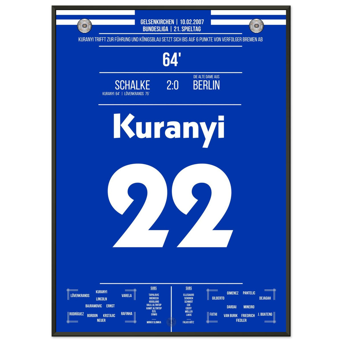 Kuranyi's opening goal for Schalke in his 150th Bundesliga game