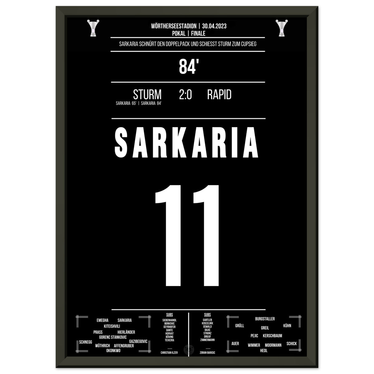Sarkaria lleva a Sturm a la victoria en la copa 2023
