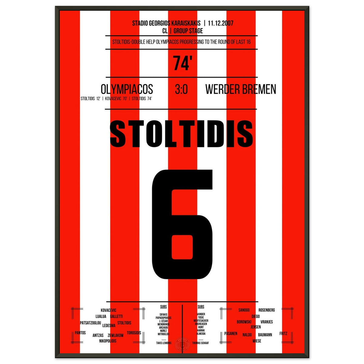 Stoltidis anota un doblete y mete a Olympiakos en los octavos de final