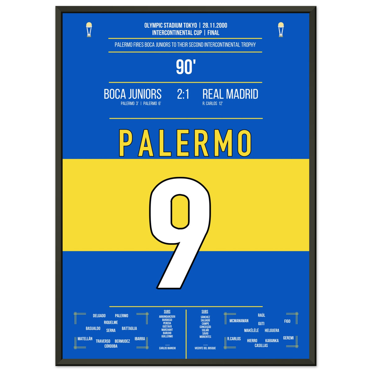 Palermo diventa l'eroe nella vittoria in finale del Boca Juniors contro il Real nel 2000