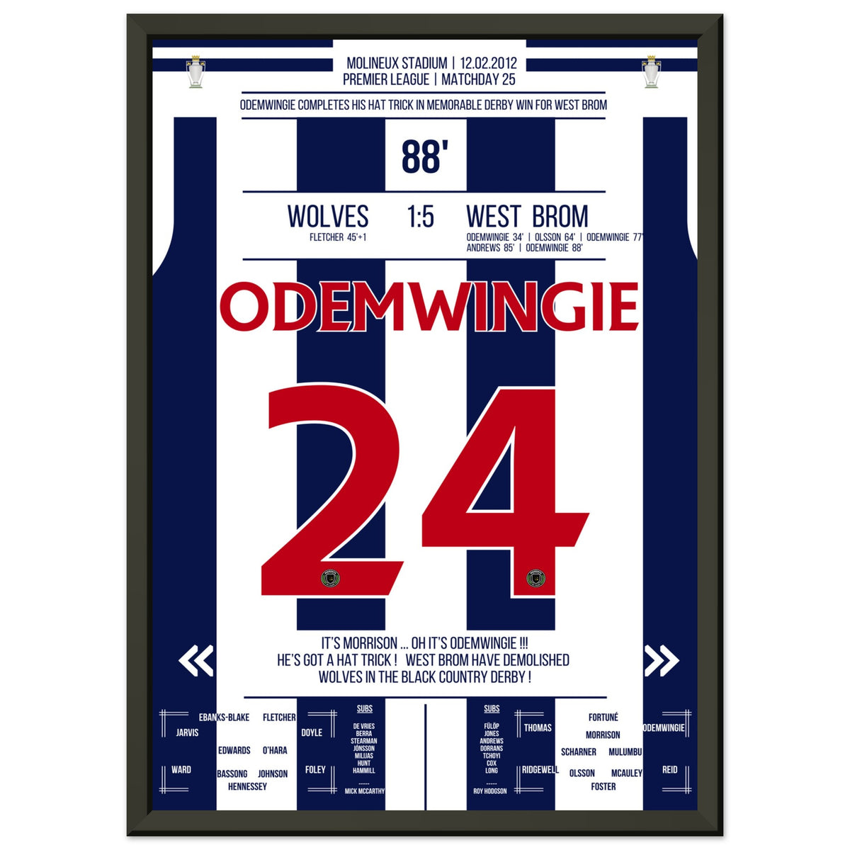Odemwingie firma una tripletta nella vittoria del West Brom nel Black Country Derby