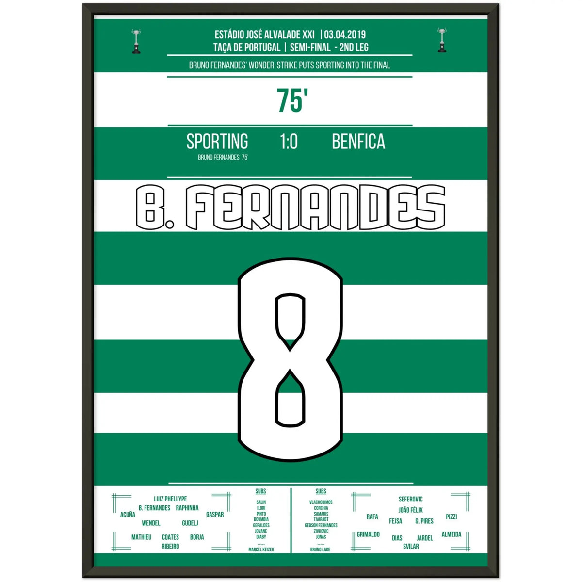 Bruno Fernandes lleva al Sporting a la final de la copa 2019 en el derbi
