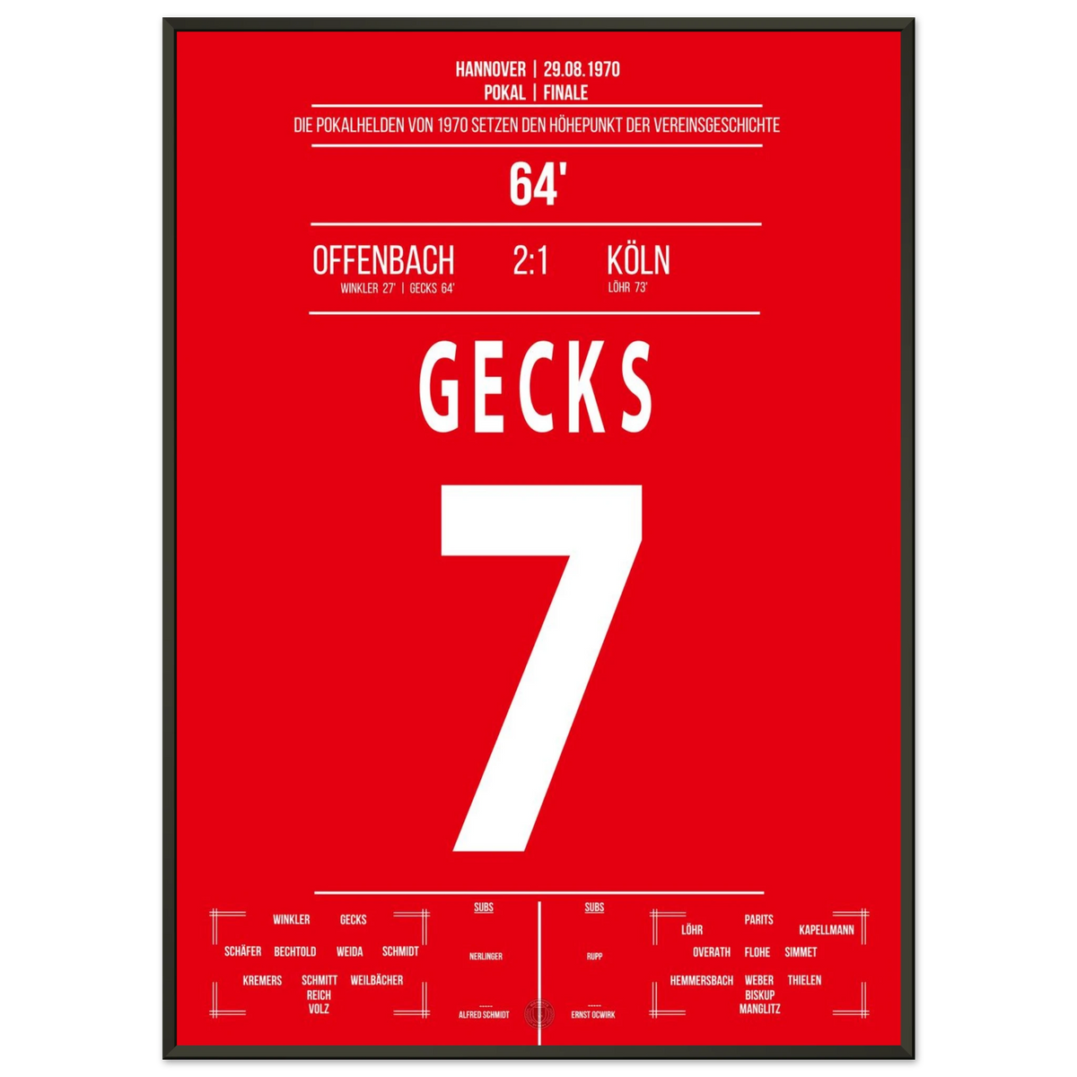 Offenbach sensationally win the cup in 1970