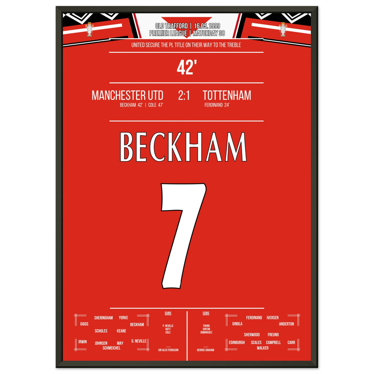 El gol de Beckham en la conquista del campeonato de 1999