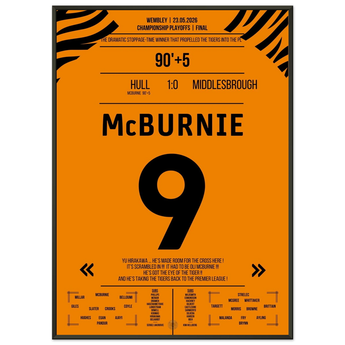 El gol de último minuto de McBurnie devuelve a los Tigers a la Premier League