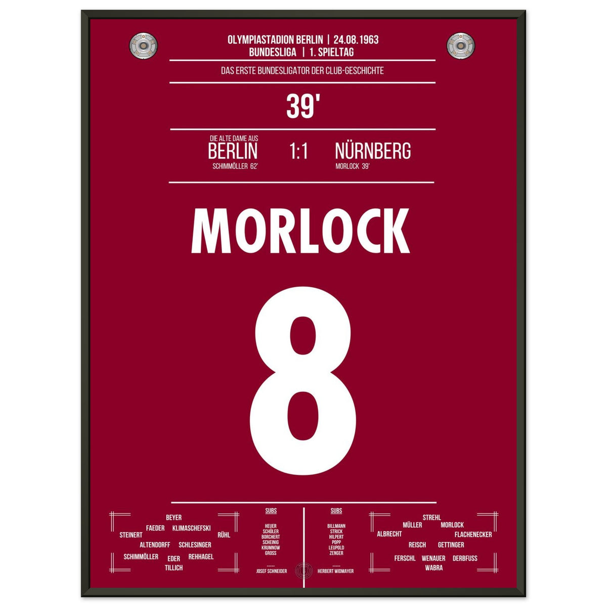 Morlock segna il primo gol di Bundesliga del FCN nel 1963