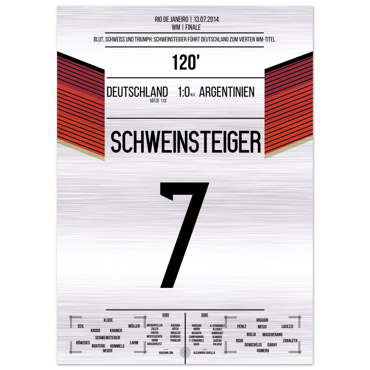 Schweinsteiger lleva a Alemania, sangrando, al título mundial de 2014 – Metal Edition