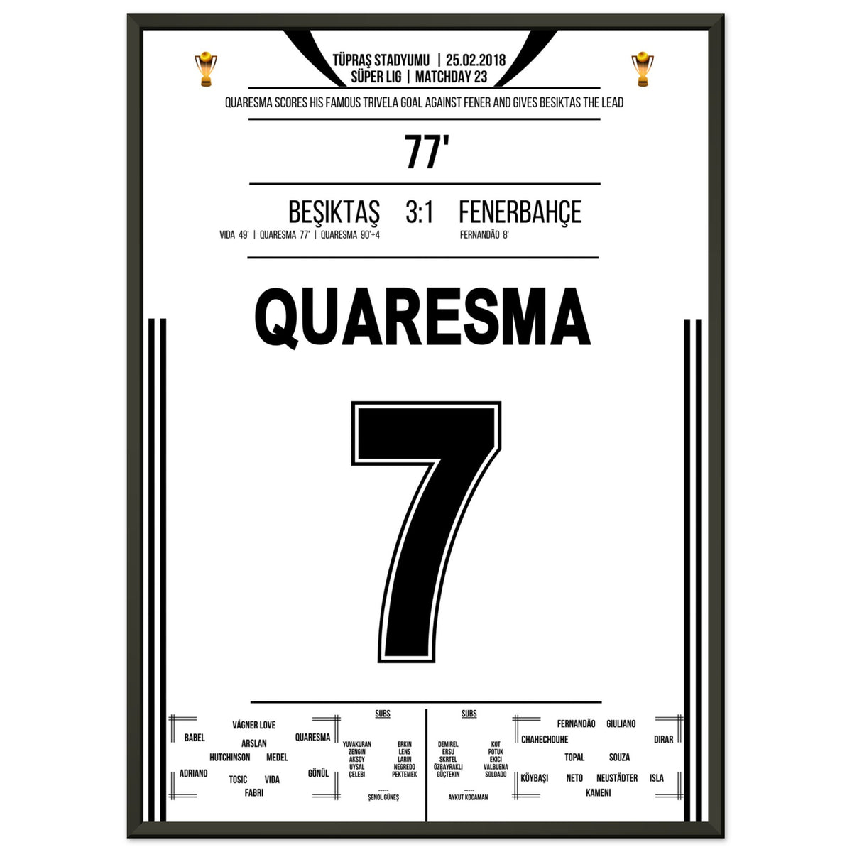 Quaresma's stunning trivela goal clinches derby win against Fenerbahce in 2018