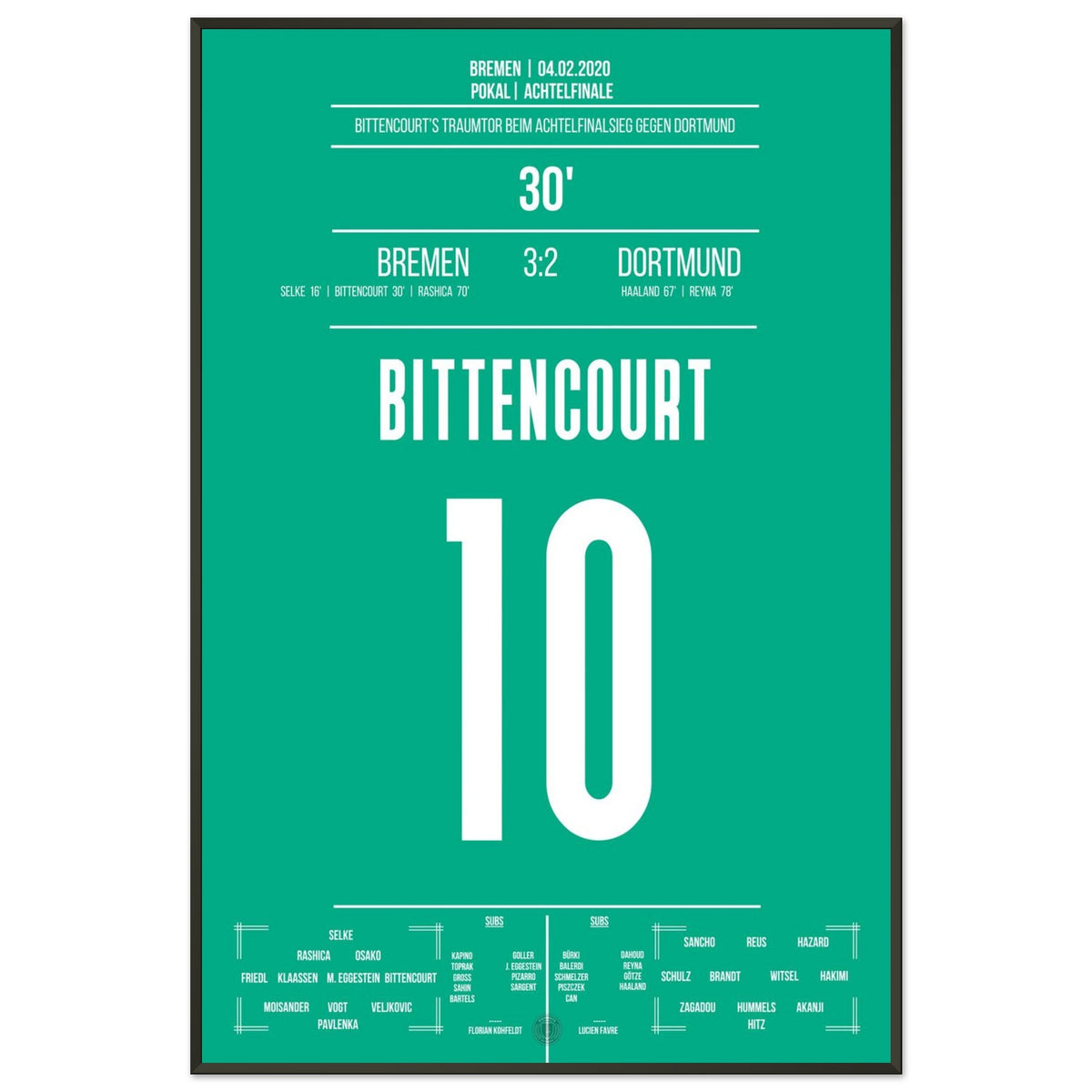 Il gol da sogno di Bittencourt negli ottavi di finale della Coppa di Germania contro il Dortmund