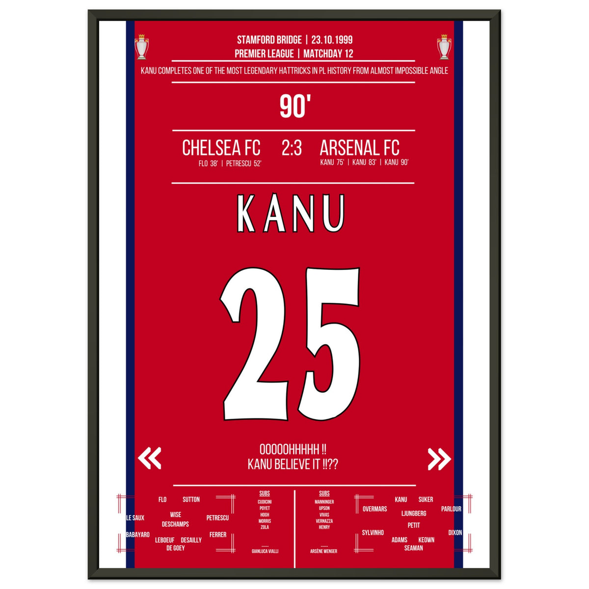 ¿Puedes creerlo!? El legendario hat-trick de Kanu en Stamford Bridge.