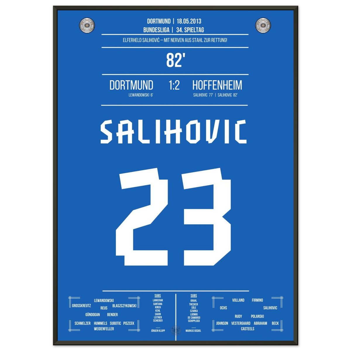 Salihovic rigore salva Hoffenheim dalla retrocessione nel 2013