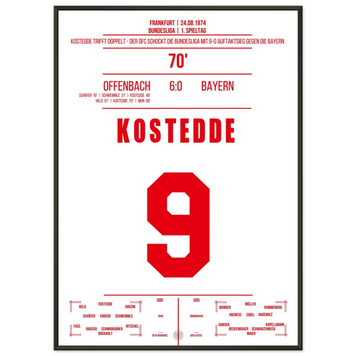 Offenbach zerlegt die Bayern zum Bundesligaauftakt 1974
