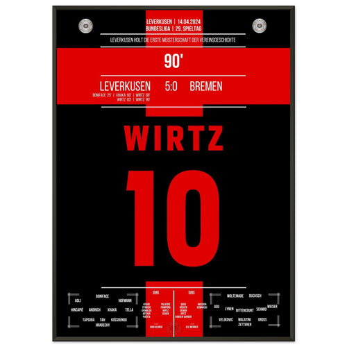 Leverkusen secures the first championship title in the club's history.