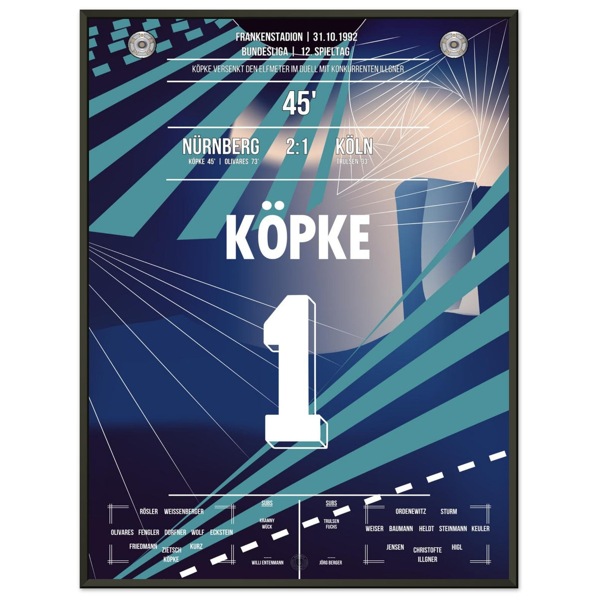 Köpke's goal in the penalty shootout against Illgner 1992