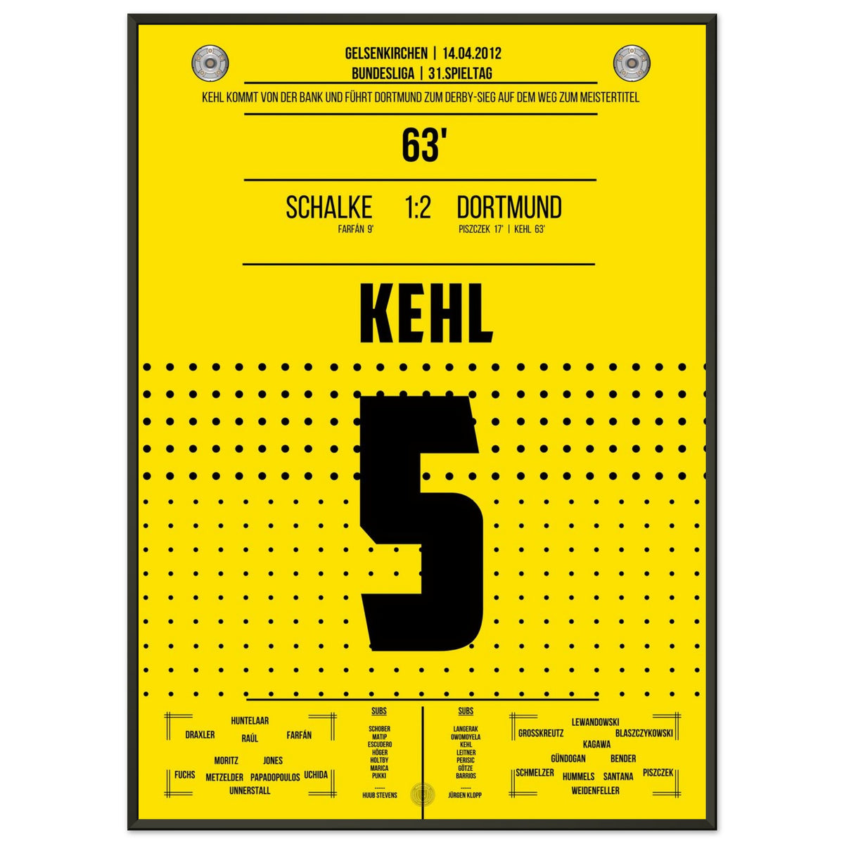 Kehl scores the BVB's derby victory in Schalke on the way to the championship.