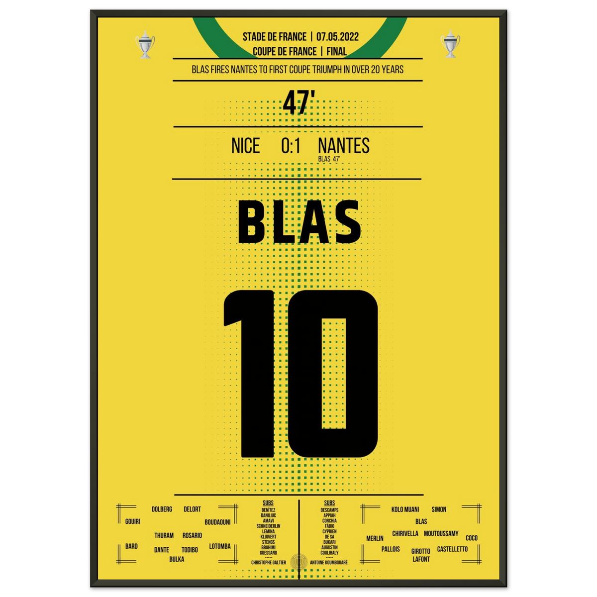 Blas schiesst Nantes zum Pokalsieg in 2022