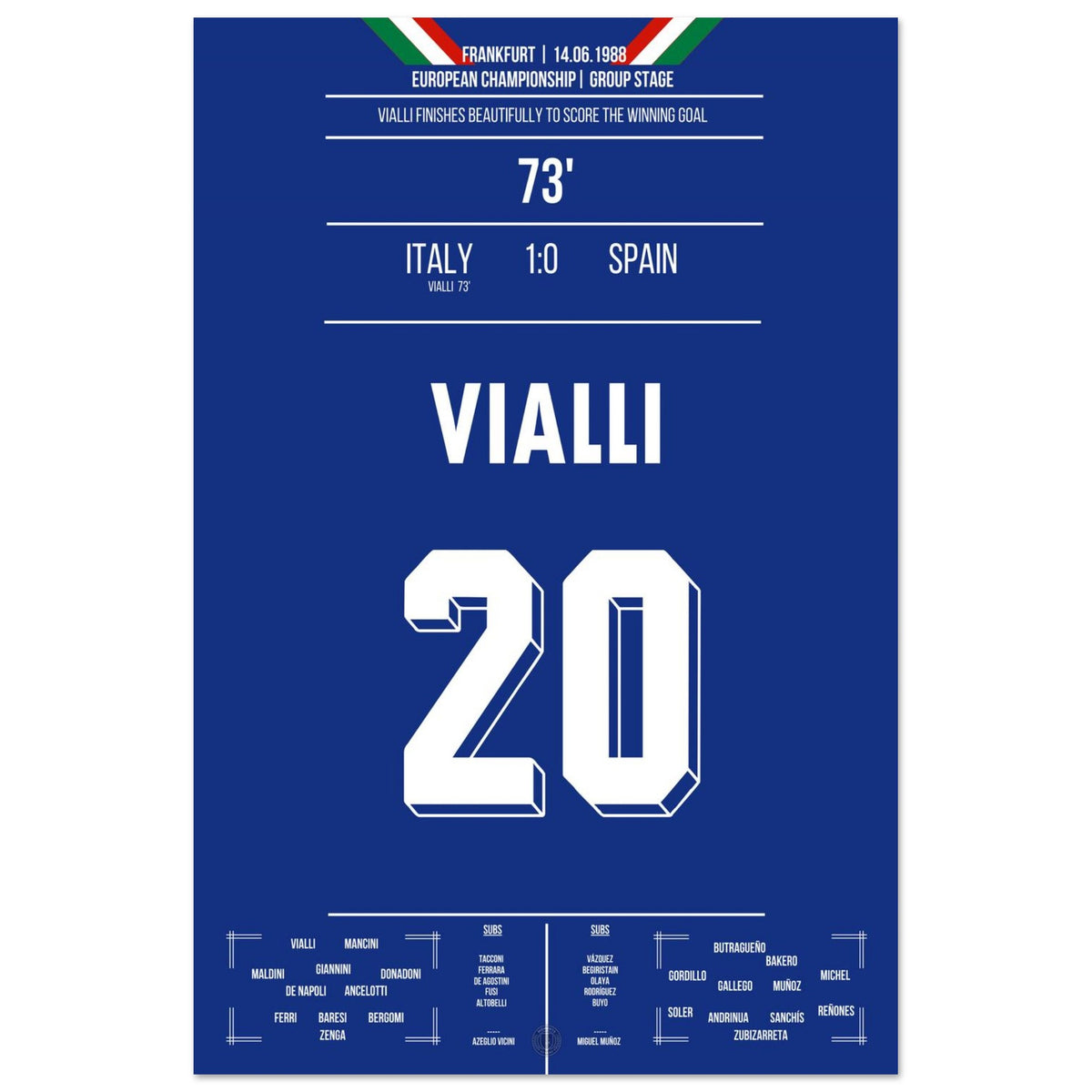 El gol de la victoria de Vialli contra España en la Eurocopa de 1988