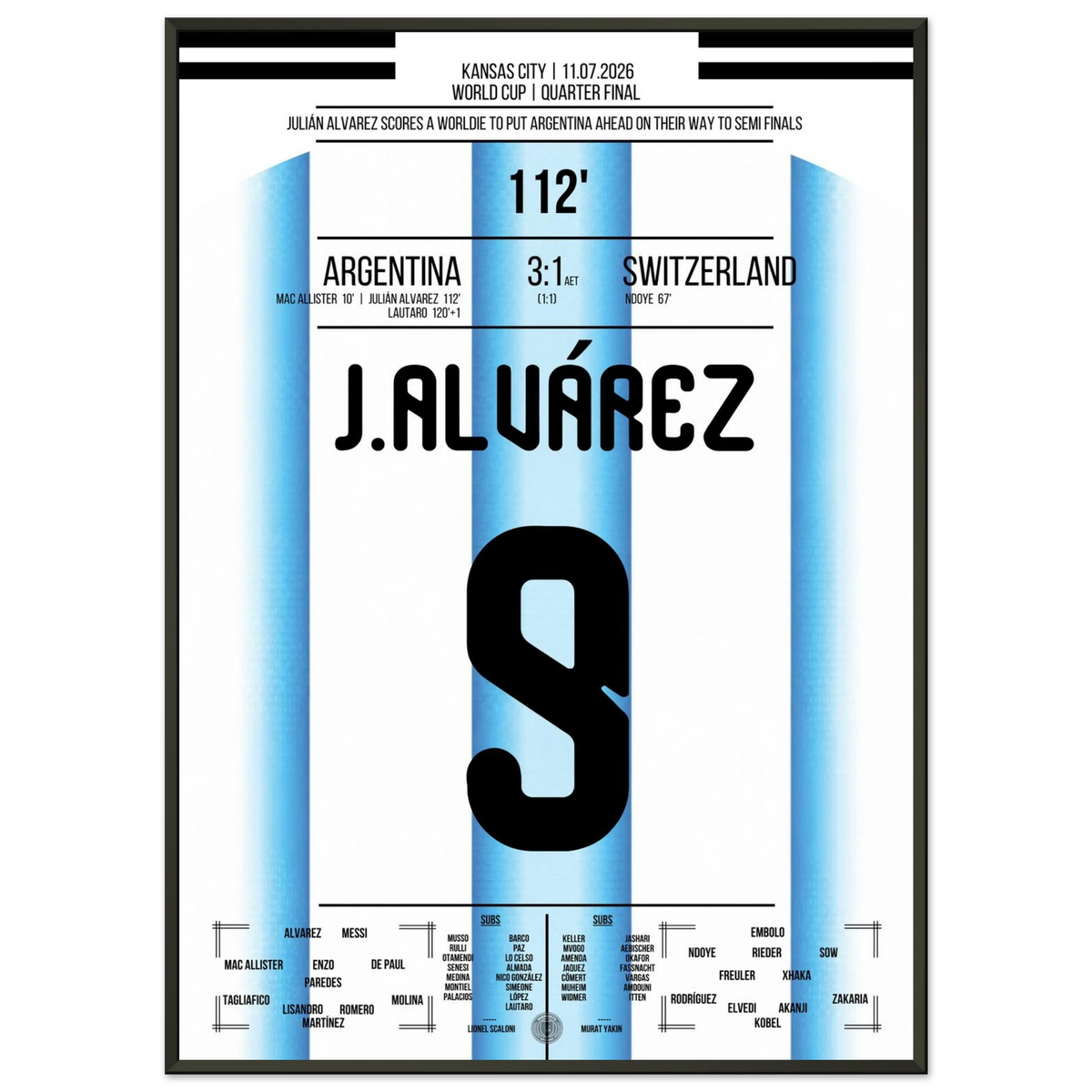 Julian Alvarez Traumtor in der Verlängerung gegen Schweiz