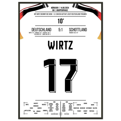 Wirtz segna e diventa il più giovane marcatore della storia della Germania agli Europei.