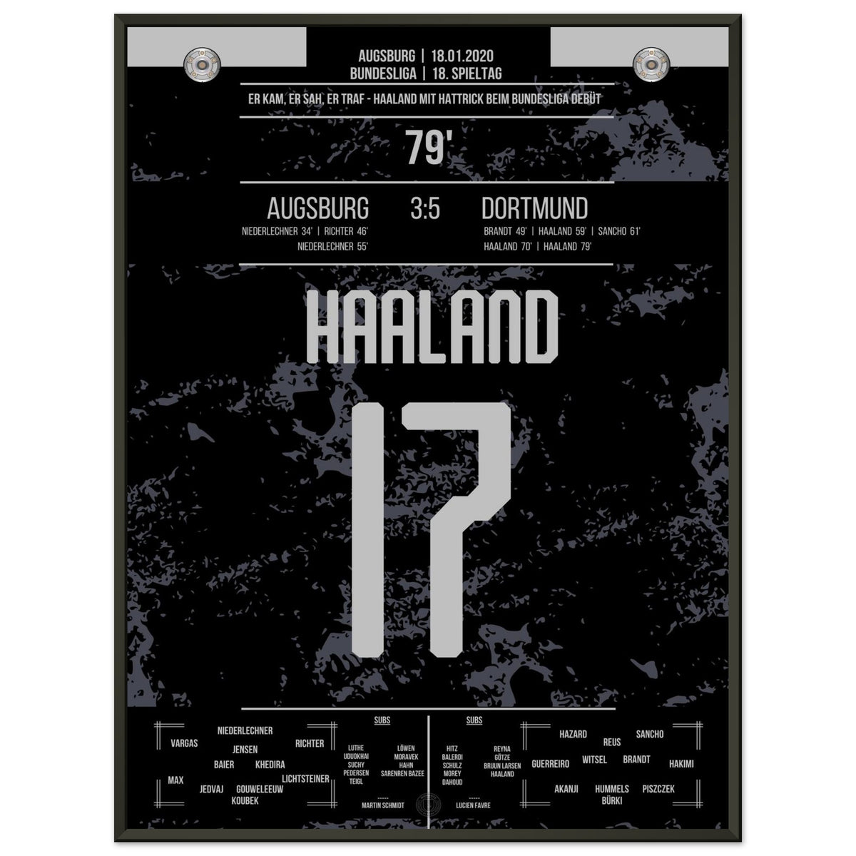Haaland-Hattrick al debutto in Bundesliga nel 2020