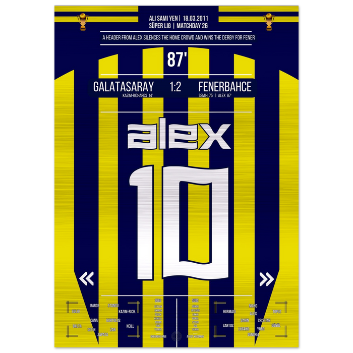 (Metal Print) Alex scores to win the derby for Fener