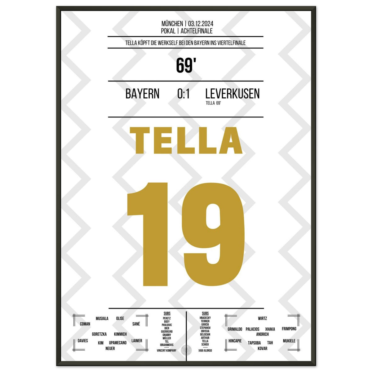 Tella marca para llevar al Leverkusen a los <tc>Bayern</tc> en los cuartos de final.
