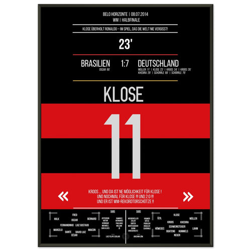 Kloses gol récord en el Mundial en la victoria 7-1 de Alemania sobre Brasil 2014