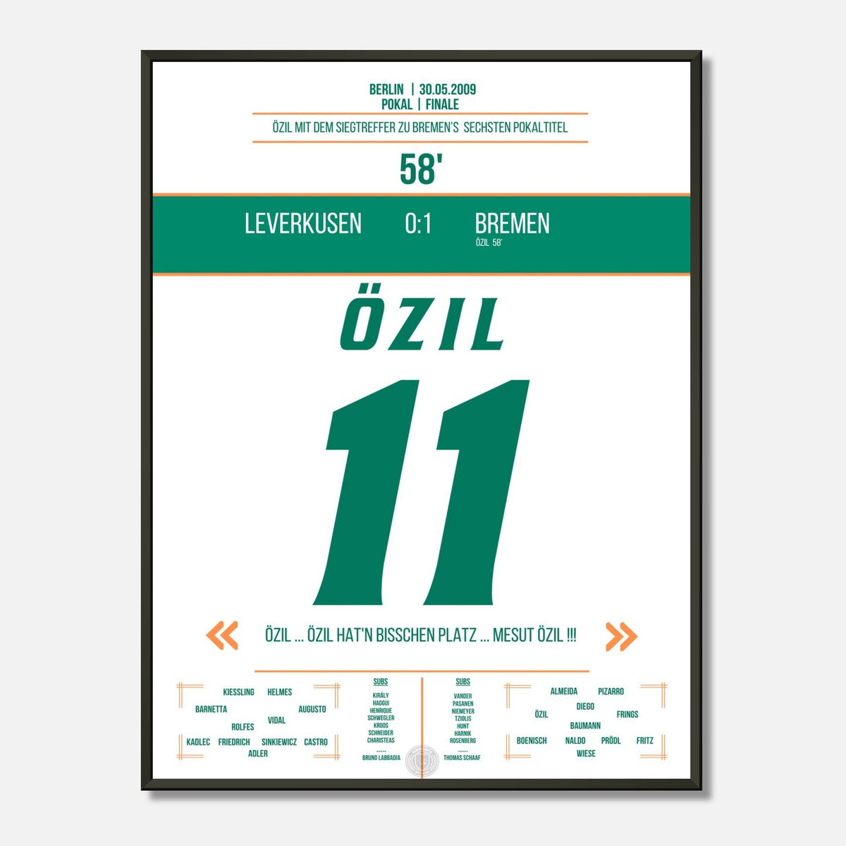 Il gol decisivo di Özil nella vittoria del DFB Pokal del Bremen nel 2009