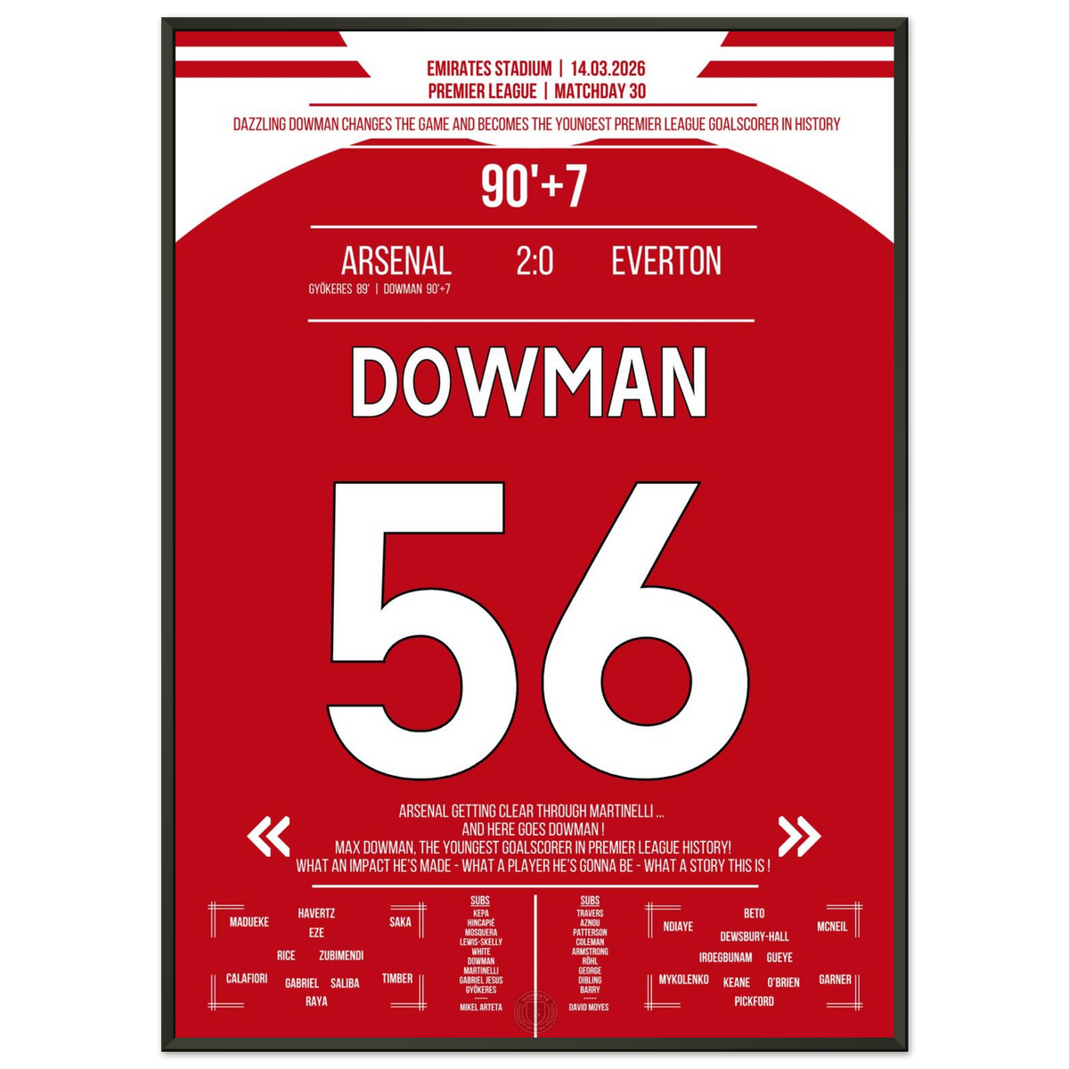 Dowman makes history - the youngest goalscorer ever!