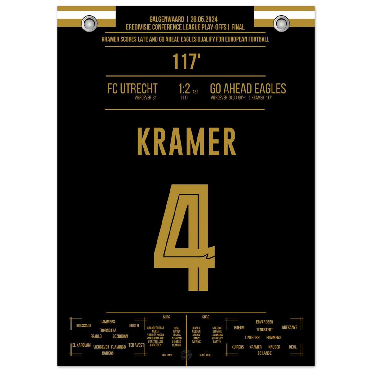 Kramer lleva a los Go Ahead Eagles a Europa!