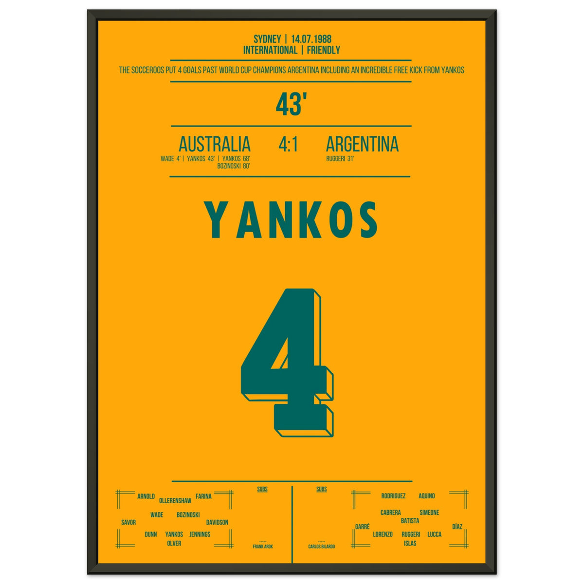 Yankos increíble gol de tiro libre contra Argentina 1988