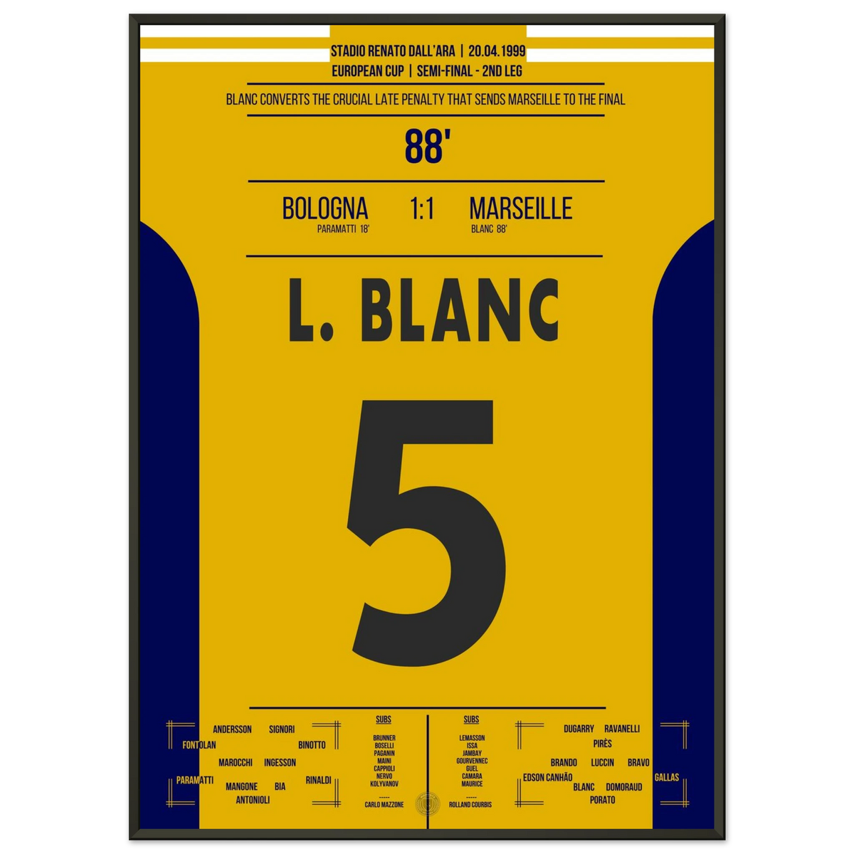 Blanc's golden penalty in the 1999 European Cup final