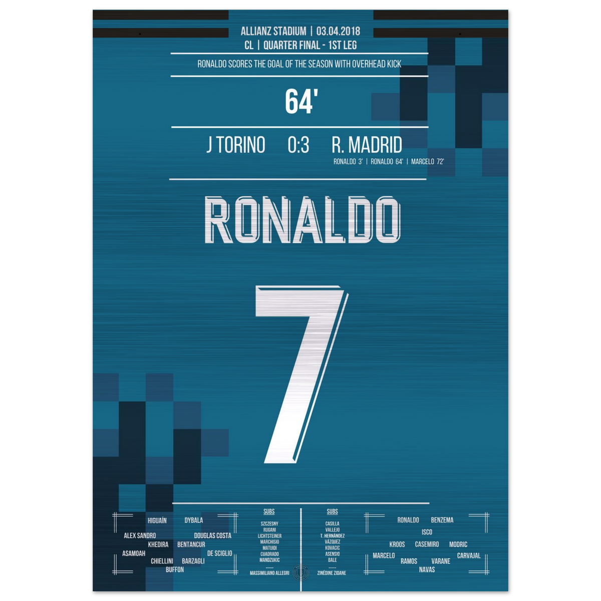 (Metal Print) Ronaldo's Fallrückzieher-Tor gegen Turin 2018