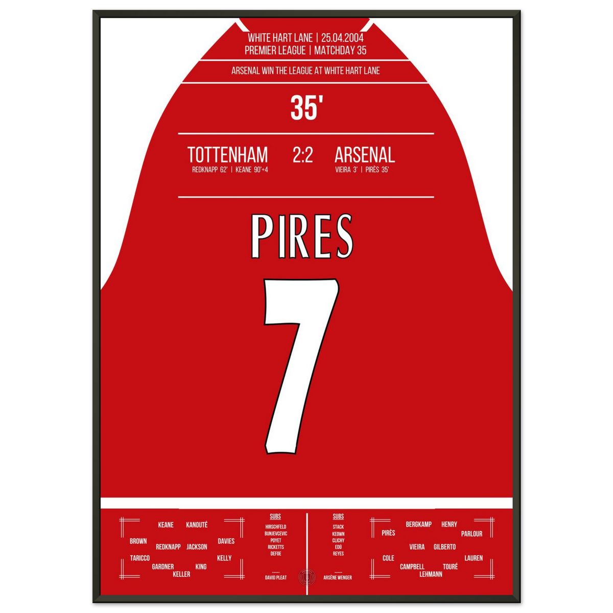 Pires' goal in the championship win at White Hart Lane 2004