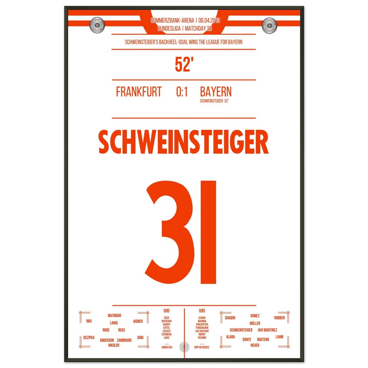 El gol de Schweinsteiger lleva a la <tc>Bayern</tc> al campeonato.