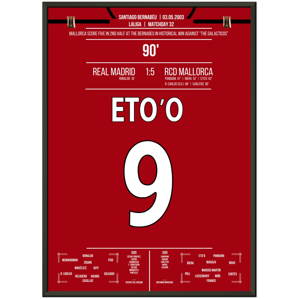La storica vittoria del Mallorca per 5-1 al Bernabeu nel 2003