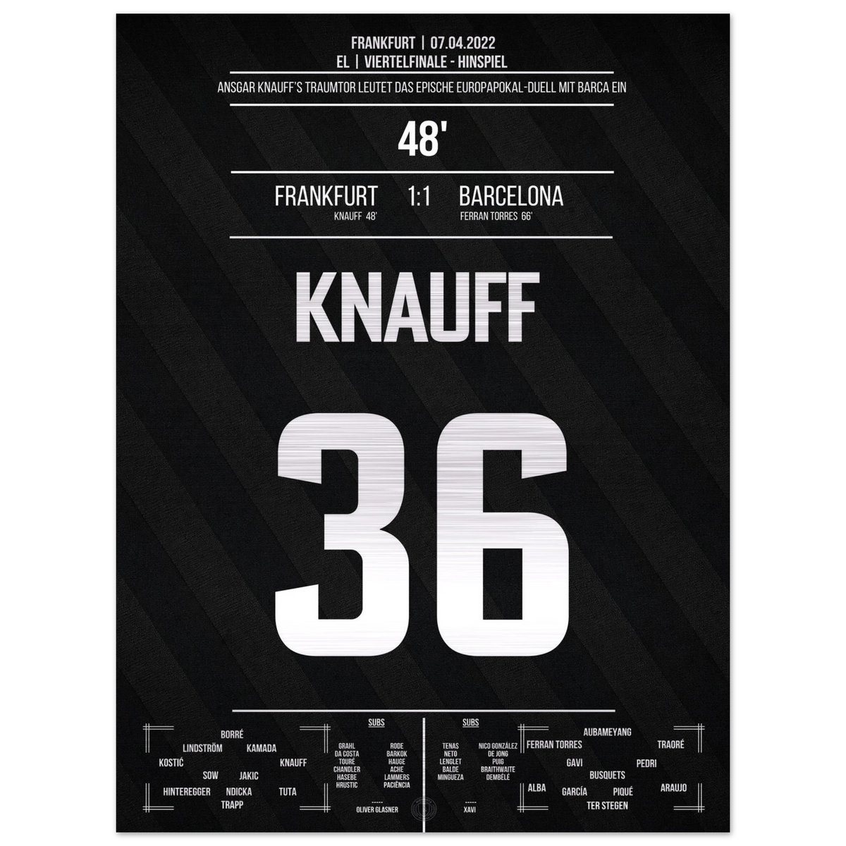 (Metal Print) Knauff's Traumtor gegen Barcelona
