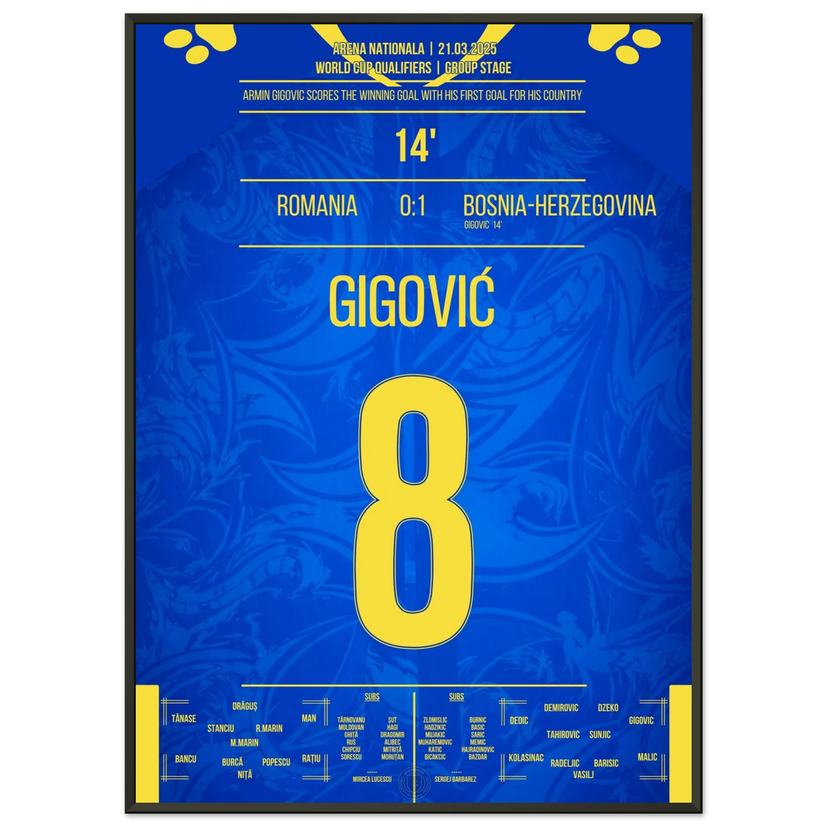 Gigovic first international goal for Bosnia