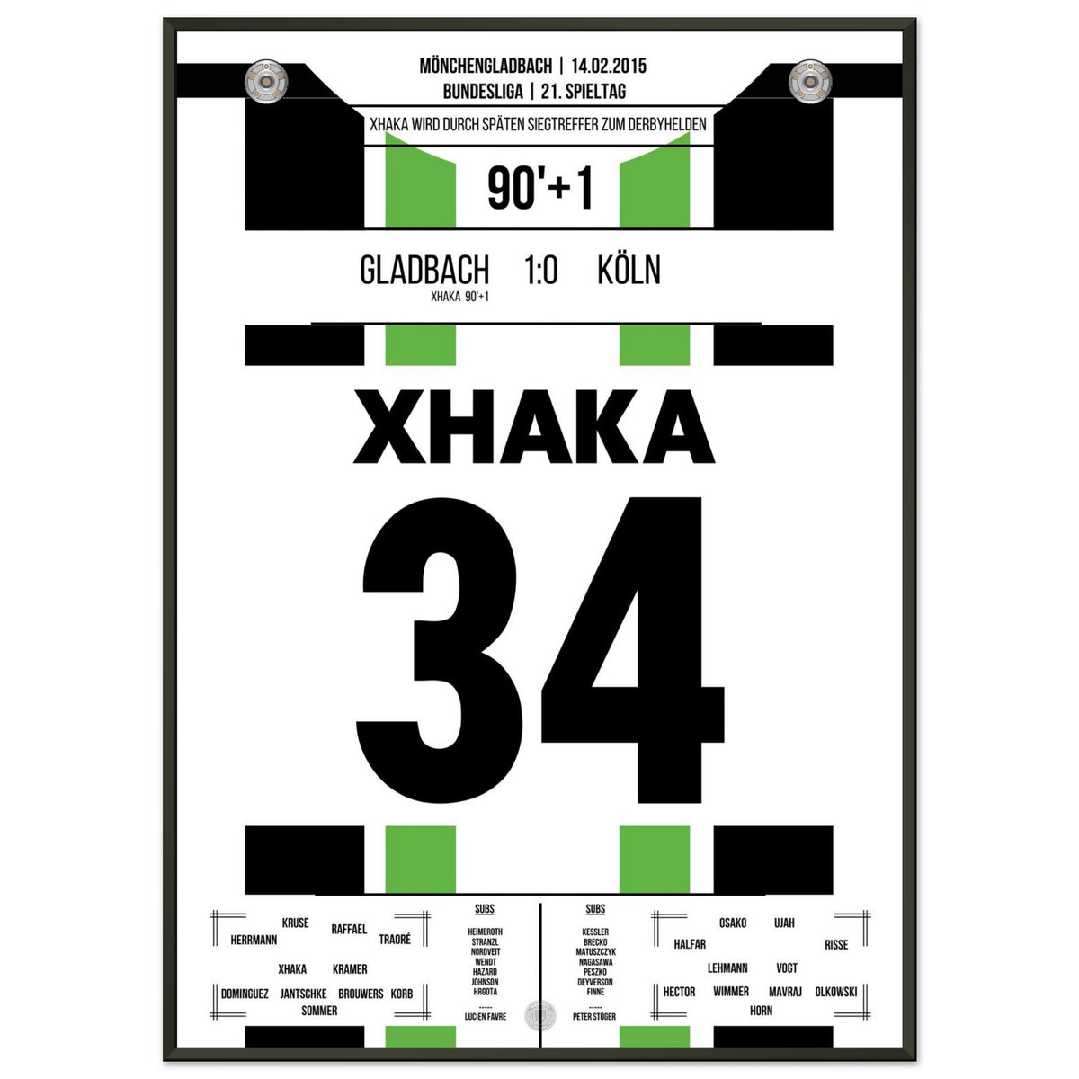 Xhaka's goal for the late derby win in 2015