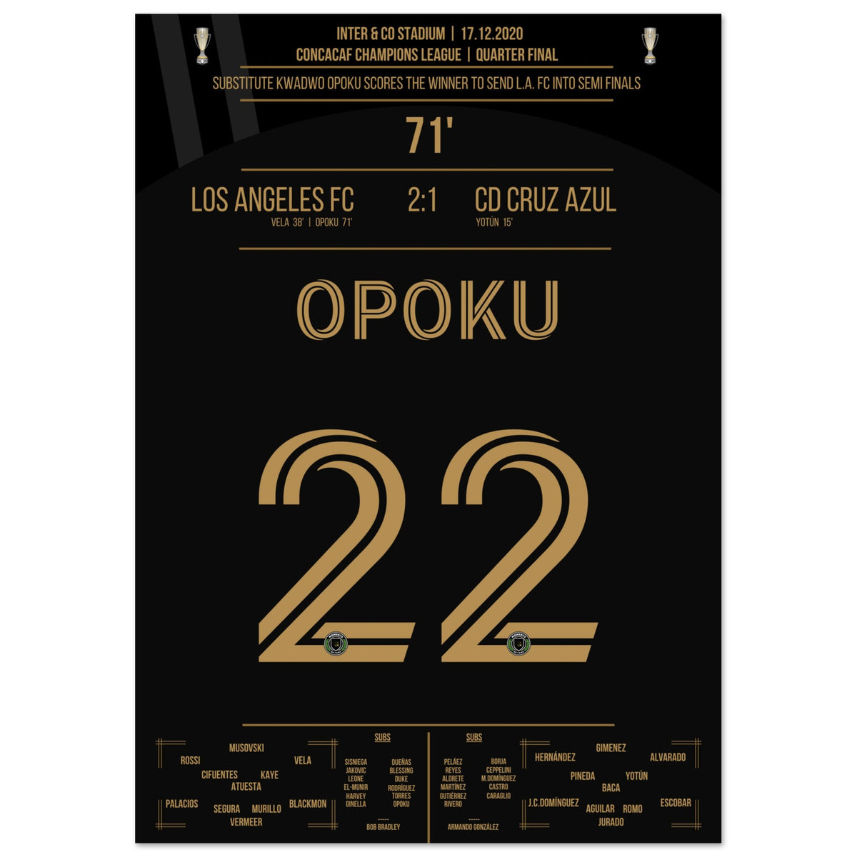 Opoku schießt Los Angeles FC ins Halbfinale gegen Cruz Azul