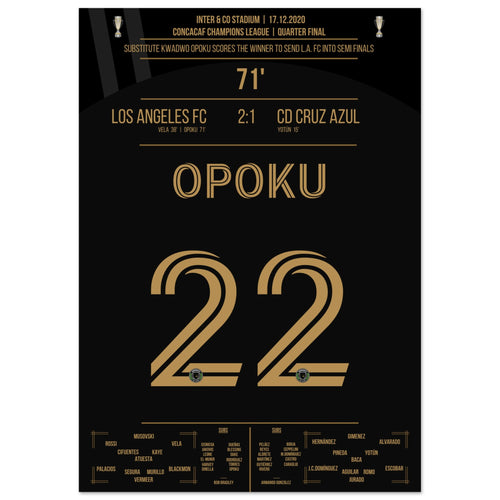Opoku dispara al Los Angeles FC a las semifinales contra Cruz Azul.