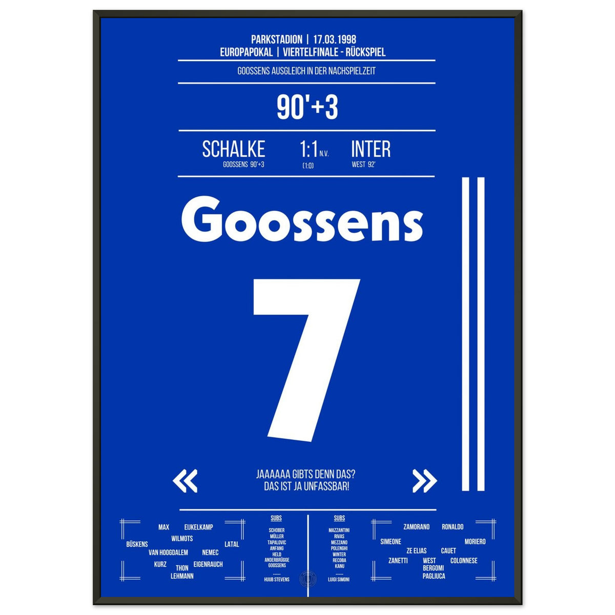 Goossens golazo contra el Inter 1998