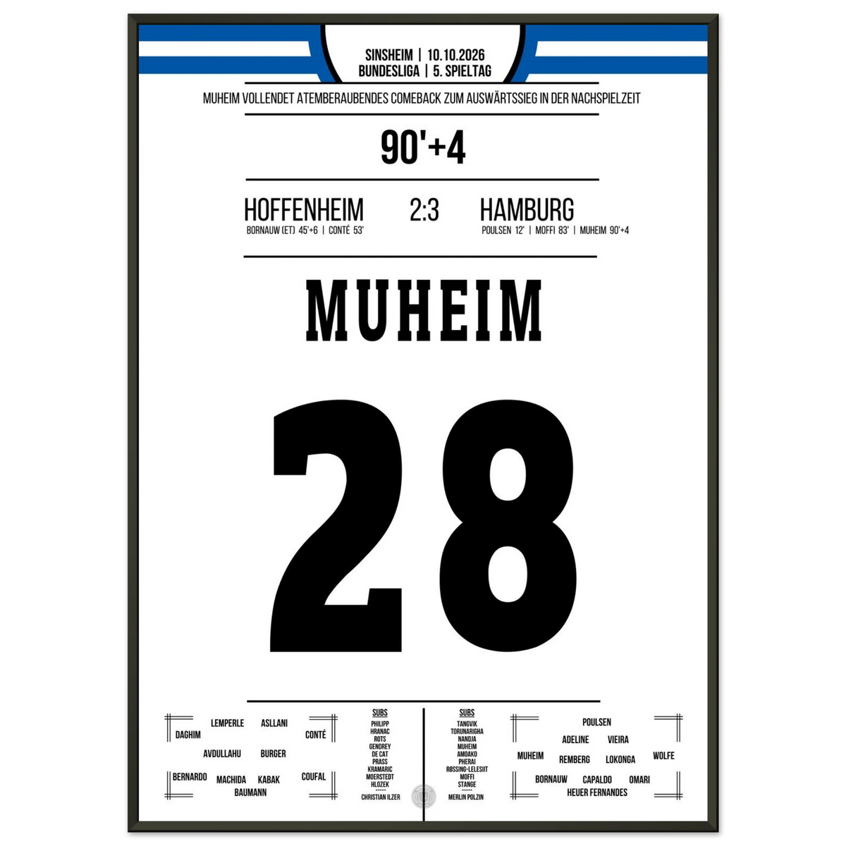 90'+4! Muheim firma la leggendaria vittoria in rimonta a Sinsheim
