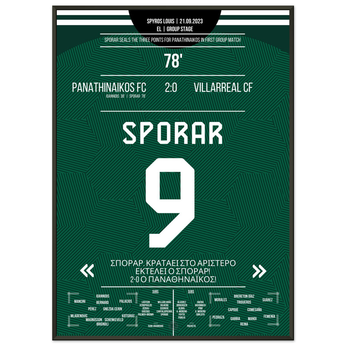 Sporar macht den Sieg im ersten Spiel der Gruppenphase perfekt