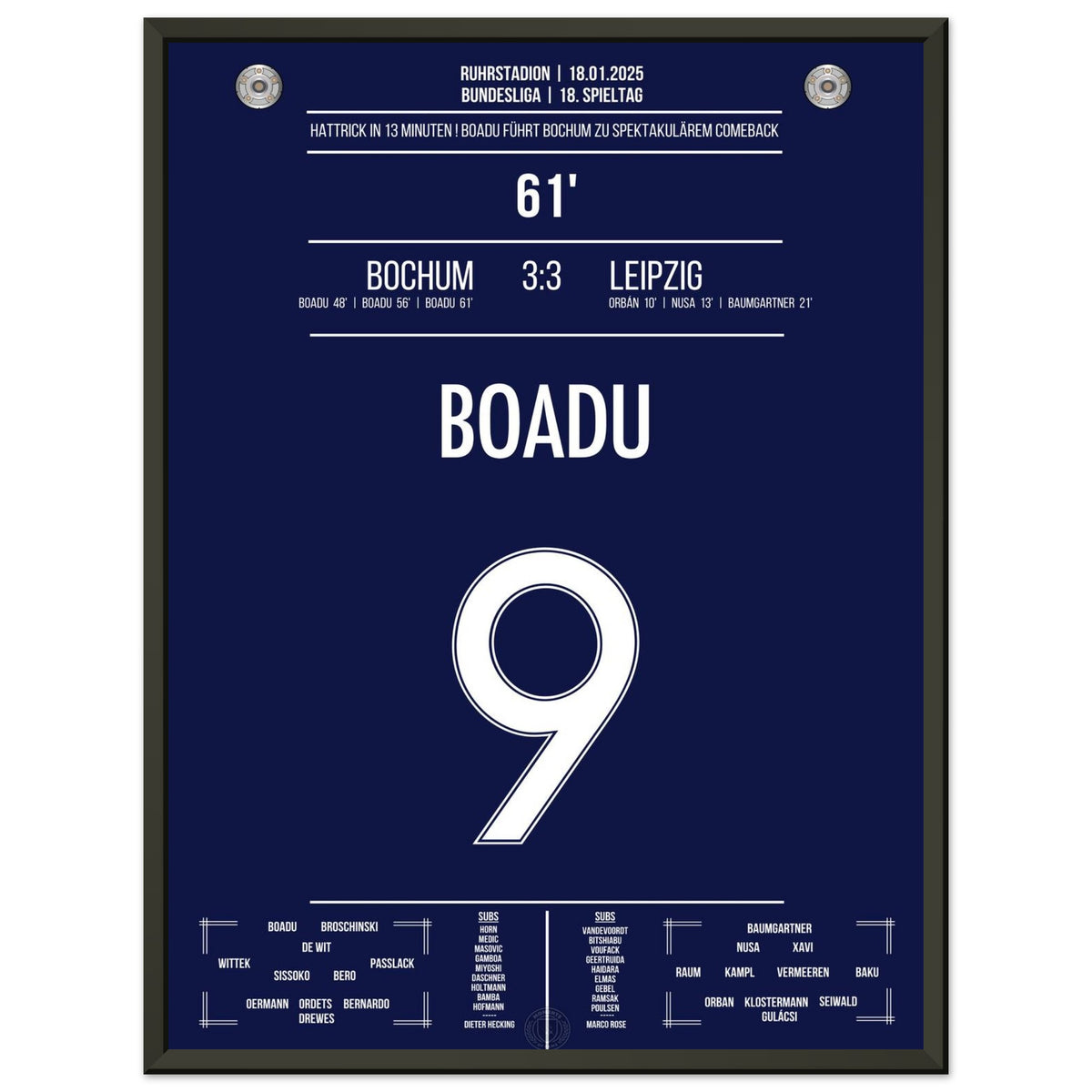 El hat-trick de 13 minutos de Boadu en el espectacular regreso del Bochum