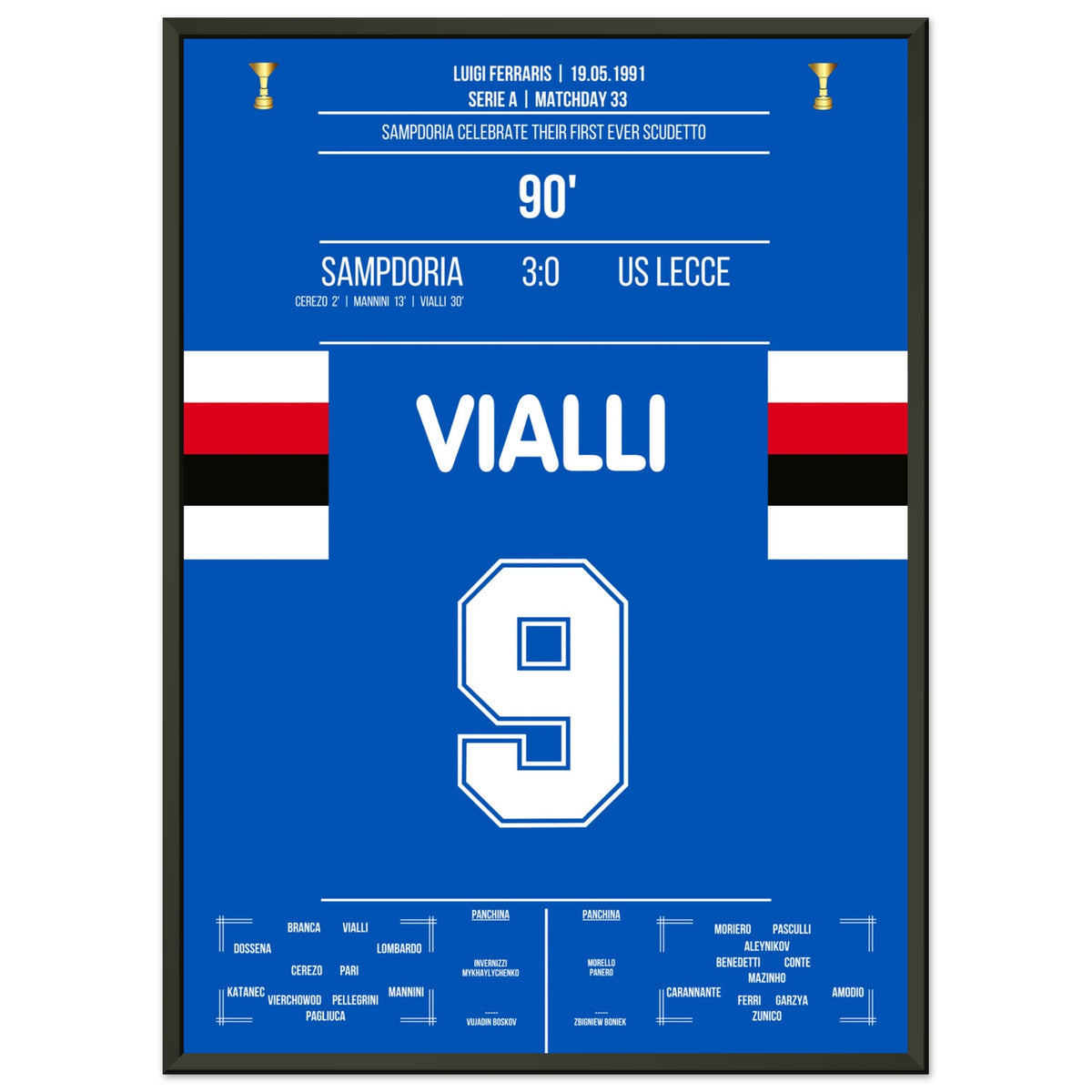 La victoria de la Sampdoria en el Scudetto 1991