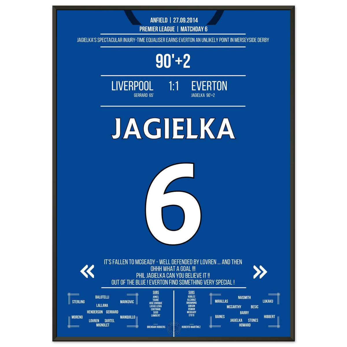 Jagielka's dream goal to equalize in the 2014 Merseyside Derby
