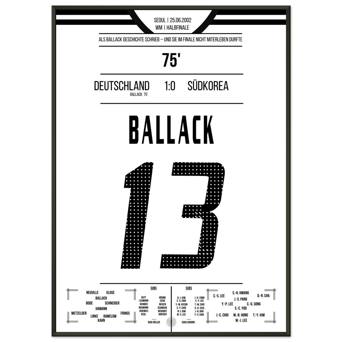Ballack lleva a Alemania a la final de la Copa del Mundo 2002.