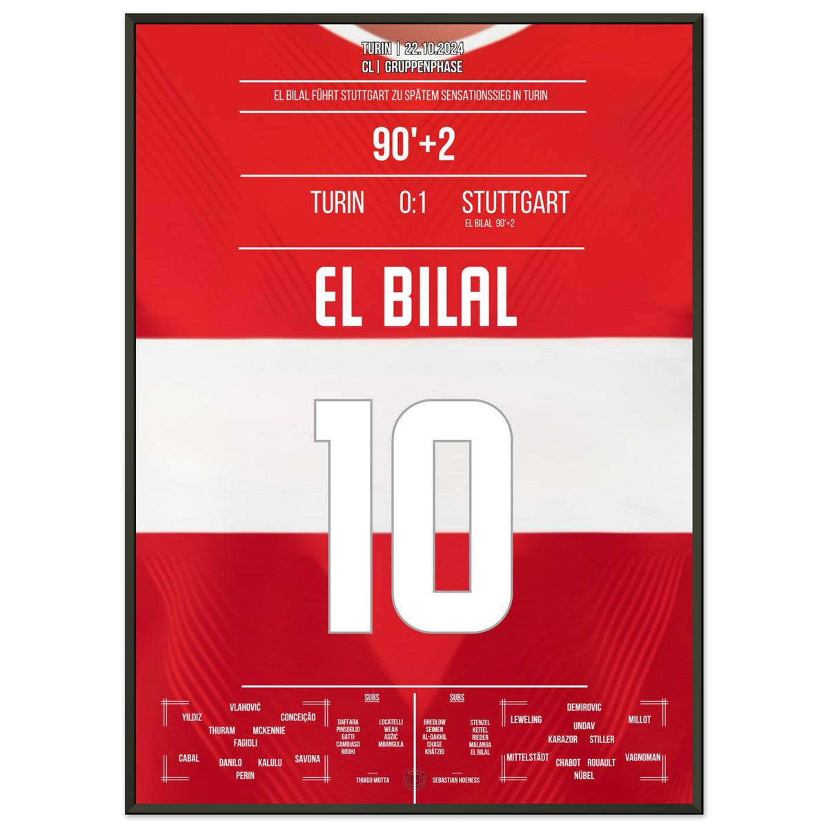 El Bilal marca el gol de la victoria tardía del VfB en Turín.